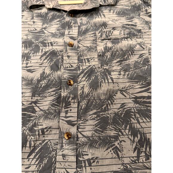 Travis Mathew Button Up Hawaiian Floral Tropical Button Front Shirt Blue, XL - Picture 5 of 9